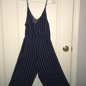 Navy blue and white body suit!